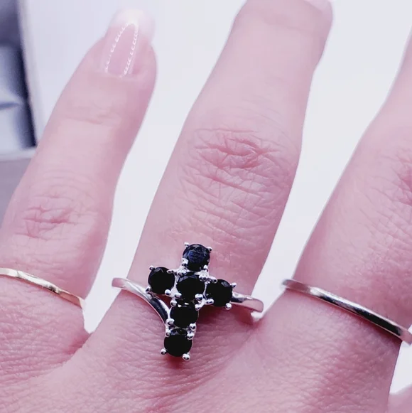 Black Cross Ring